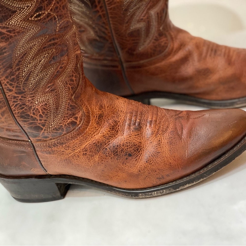JUSTIN MEN Cowboy boots Size 10D in great condition clean interior great bottom - Picture 7 of 11